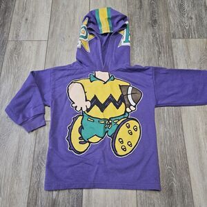Peanuts Vintage Charlie Brown Hoodie Shirt Football Graphic Children Toddler 4T